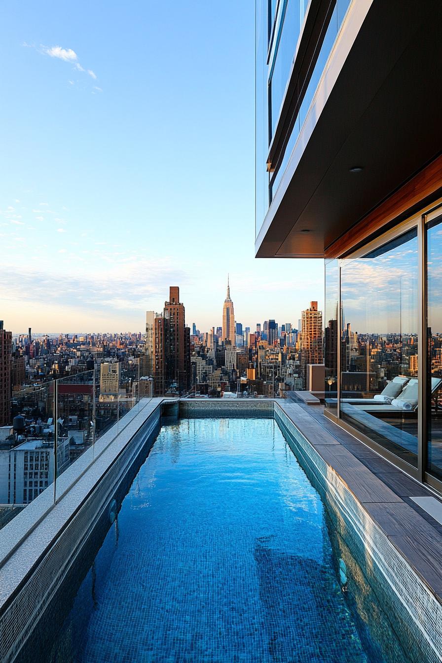 70 Modern House Pool Ideas Worth Jumping Right Into 44 Glass-walled Pool on the Roof