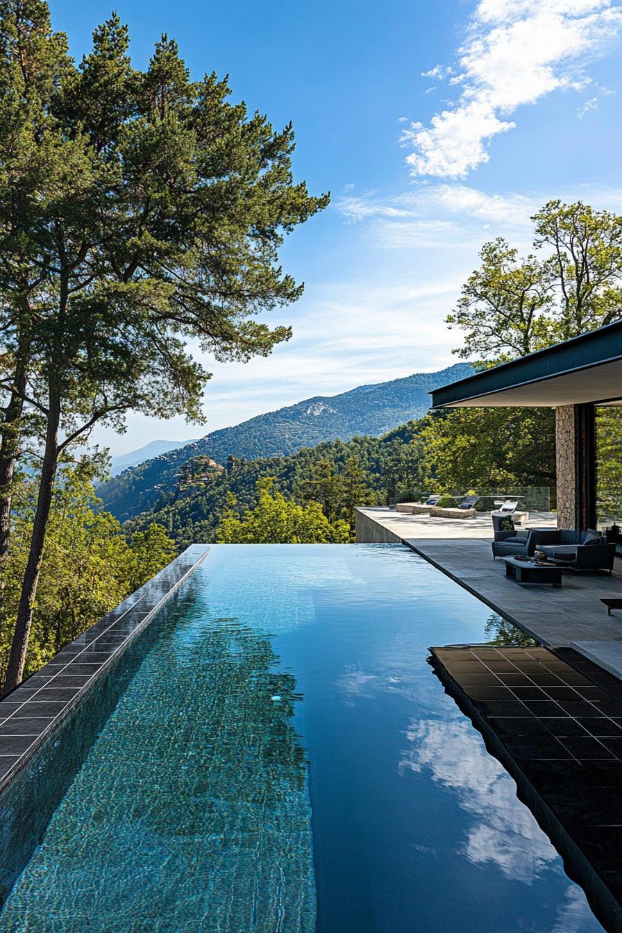 70 Modern House Pool Ideas Worth Jumping Right Into 60 Black-tiled Minimalist Pool With LED Lights