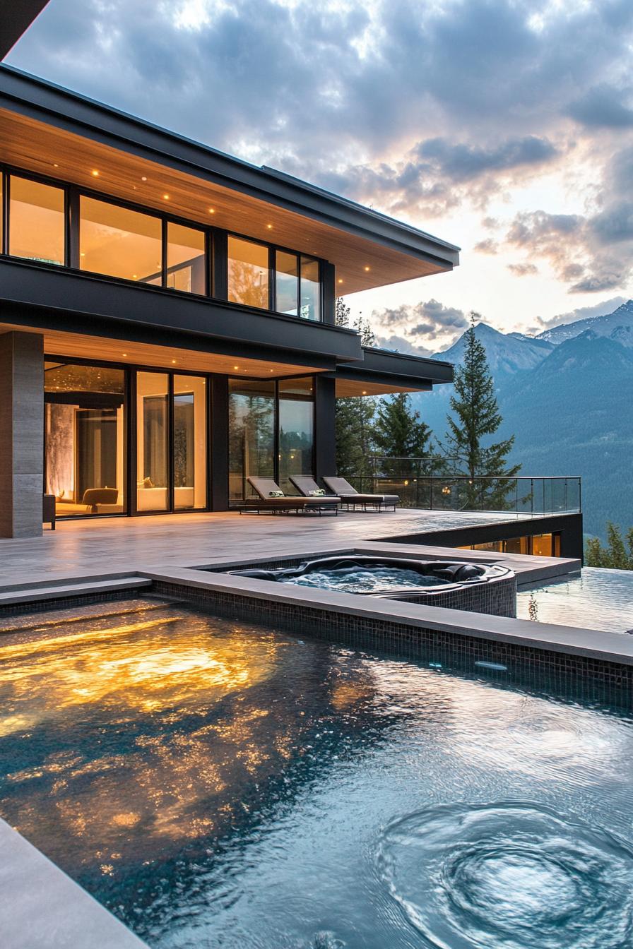 70 Modern House Pool Ideas Worth Jumping Right Into 38 Hot Tub Built Into the Pool - photo 3