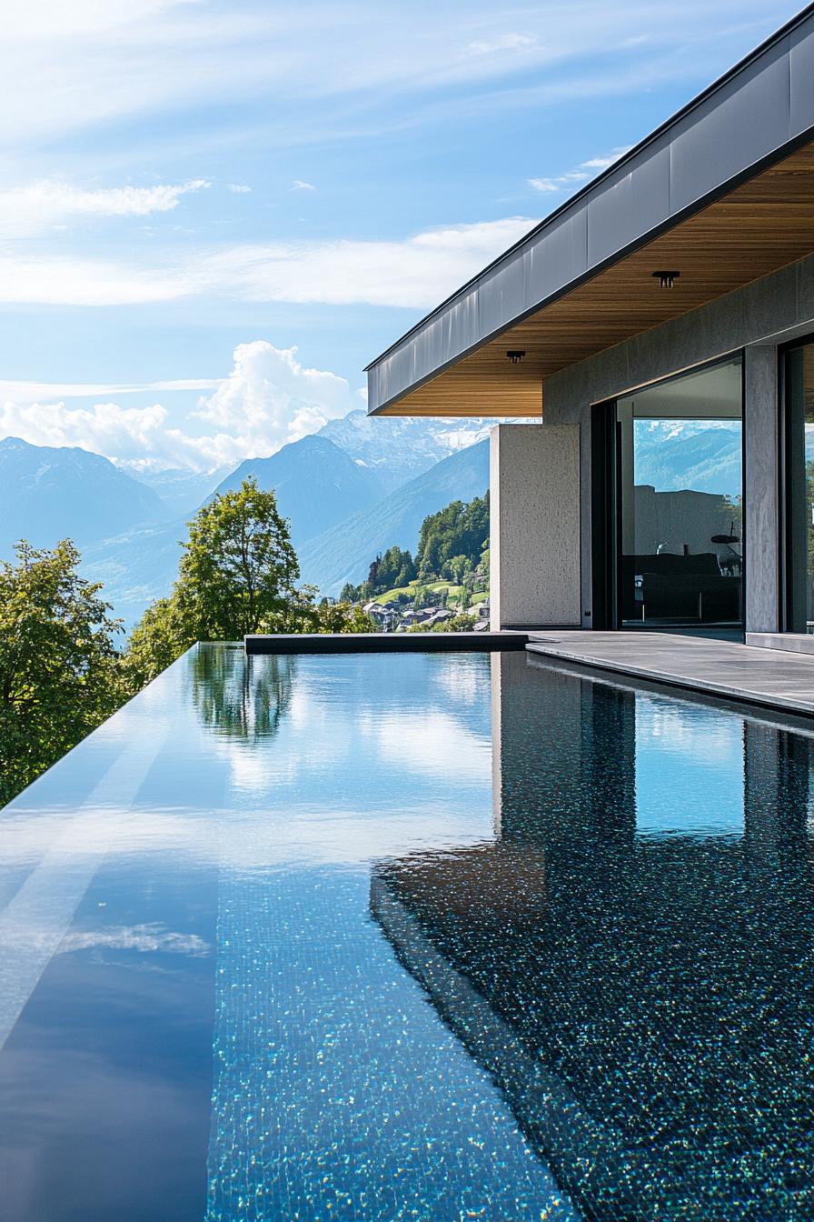 70 Modern House Pool Ideas Worth Jumping Right Into 61 Black-tiled Minimalist Pool With LED Lights - photo 2