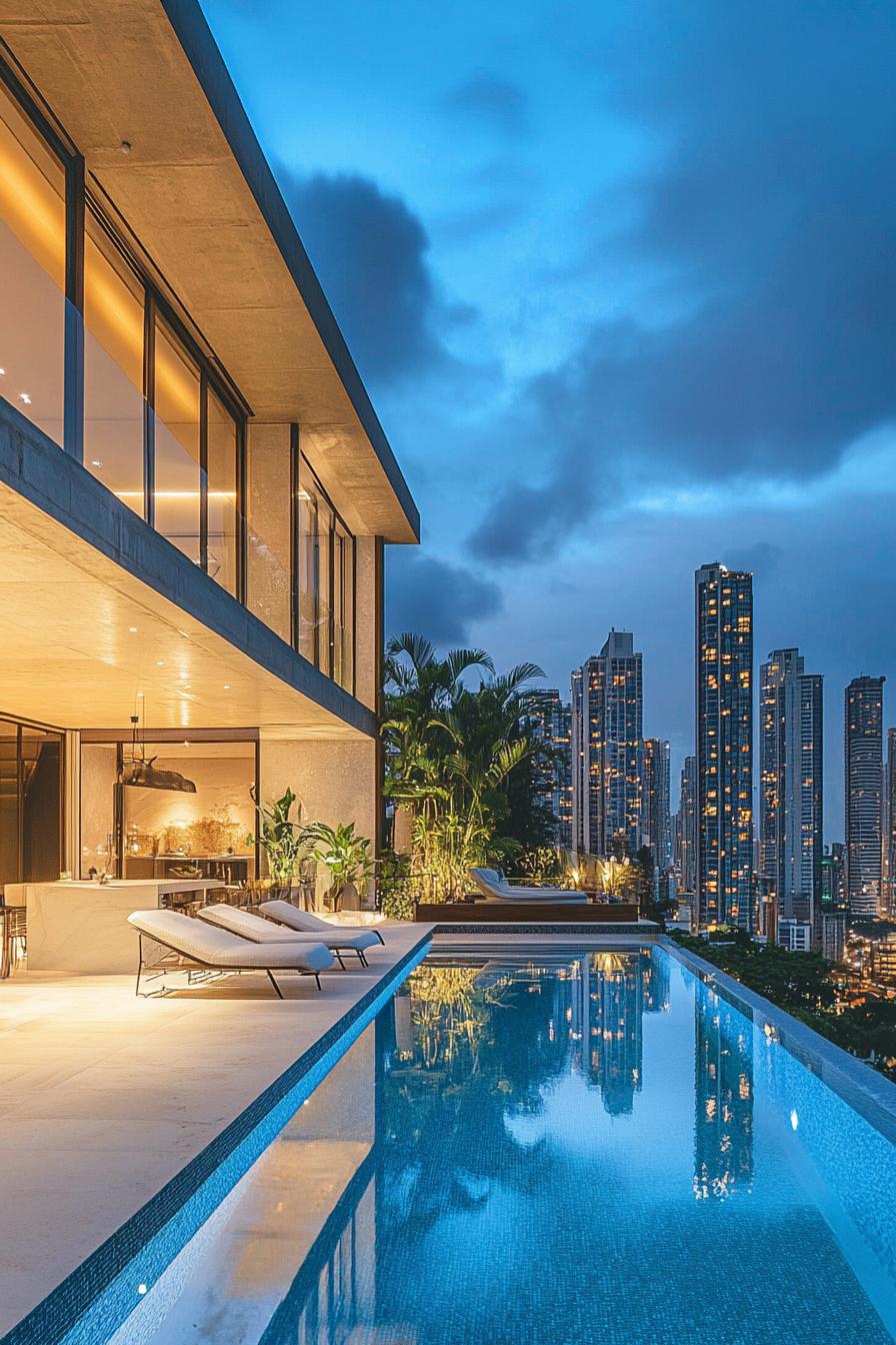 70 Modern House Pool Ideas Worth Jumping Right Into 43 City Skyline Views From an Infinity Edge Pool - photo 4