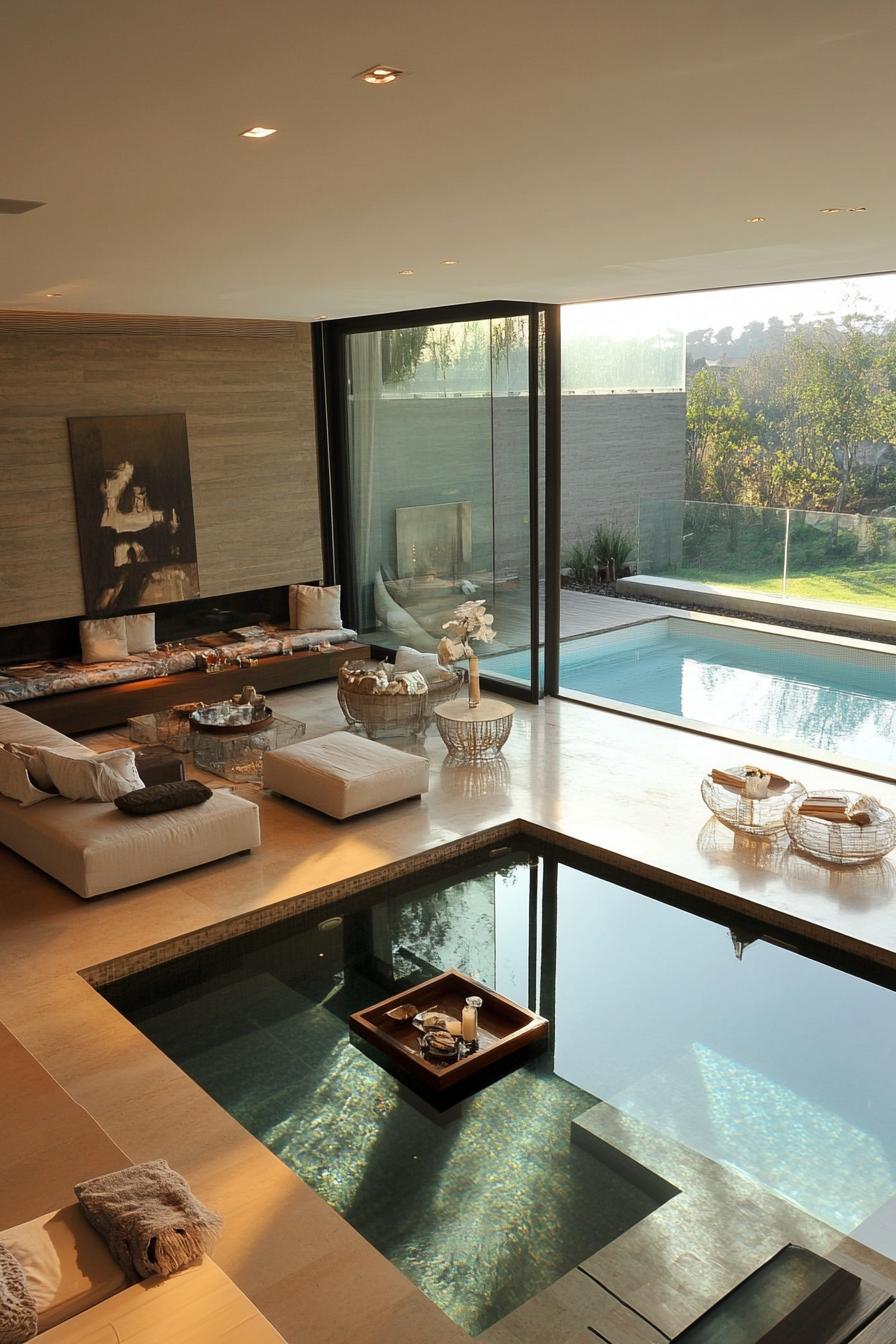 70 Modern House Pool Ideas Worth Jumping Right Into 48 Poolside Sunken Living Room