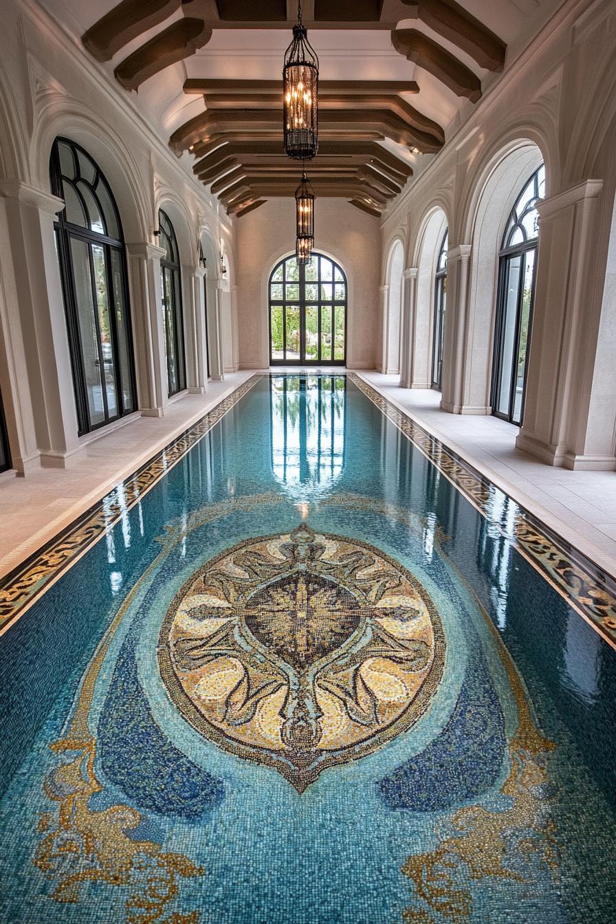 70 Modern House Pool Ideas Worth Jumping Right Into 35 Pool Floor With Custom Mosaic - photo 4